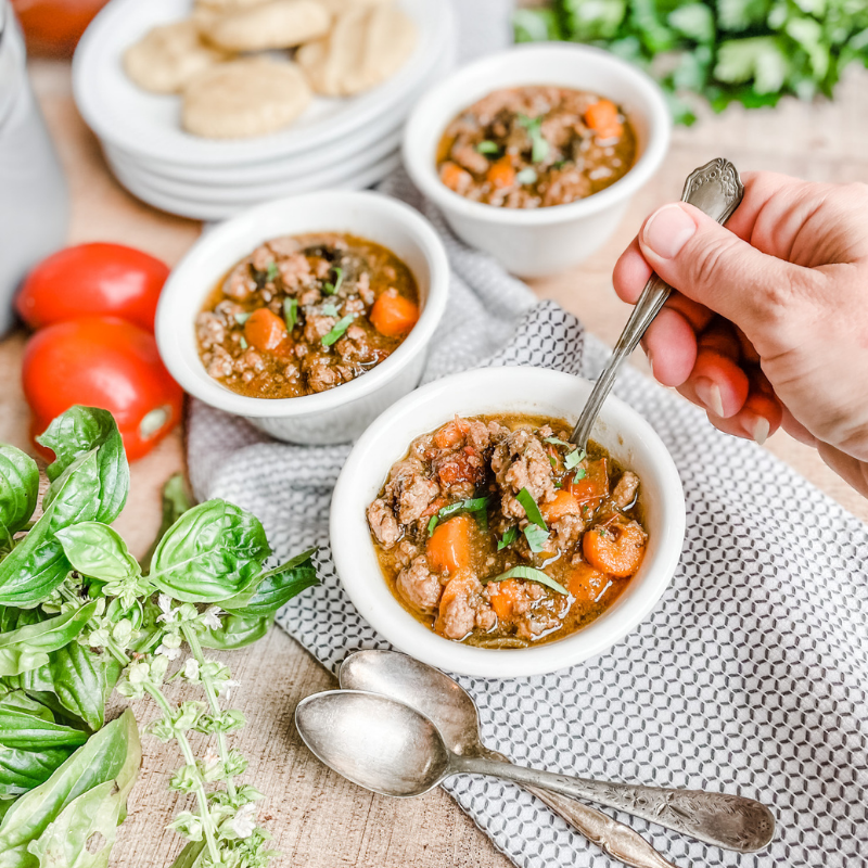 Paleo Hamburger Soup with Beef & Veggies | Roots & Boots