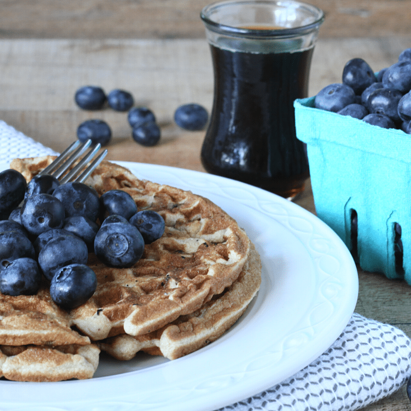 Paleo Blueberry Blender Waffles | Roots & Boots 