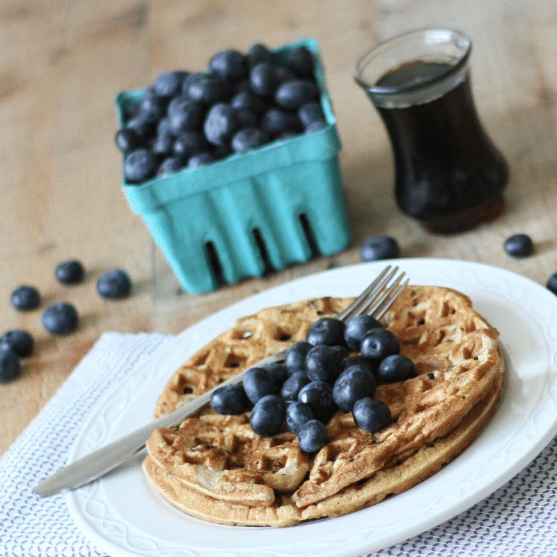 Paleo Blueberry Blender Waffles | Roots & Boots 