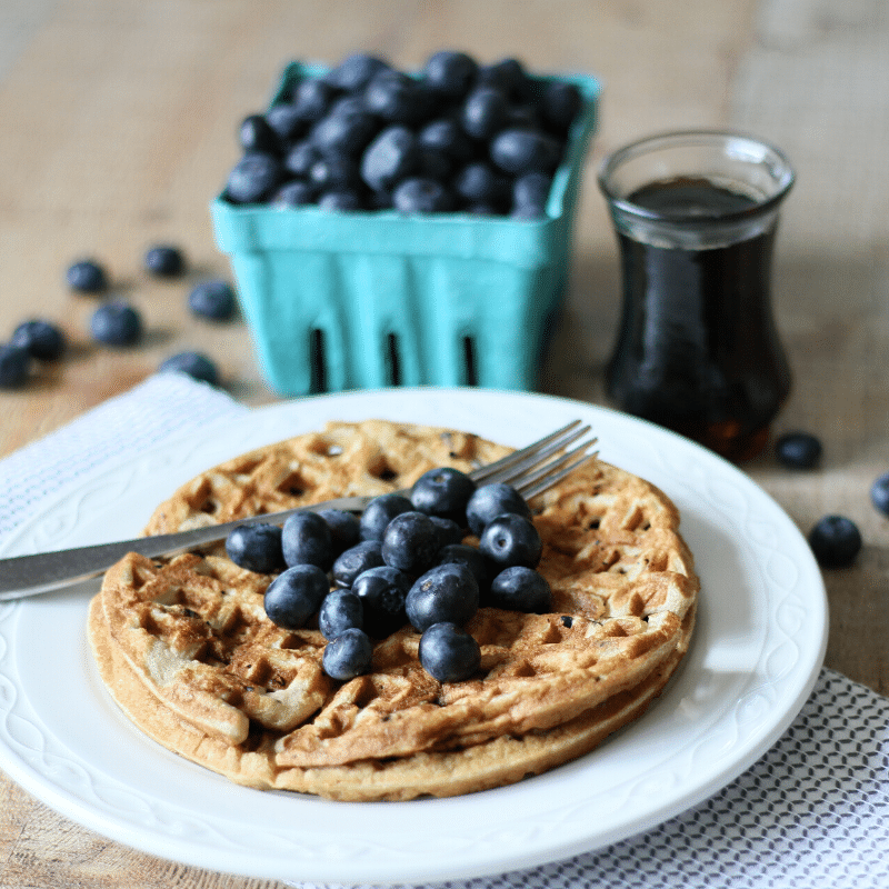 Paleo Blueberry Blender Waffles | Roots & Boots 