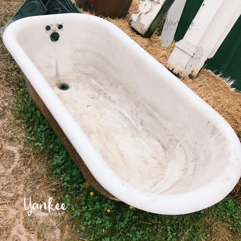 How to Refinish a Vintage Claw Foot Tub Yankee Homestead Roots & Boots