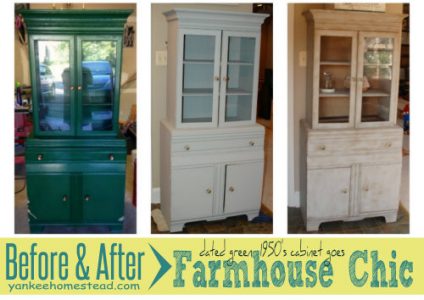 Before & After: Dated Green Cabinet goes Farmhouse Chic