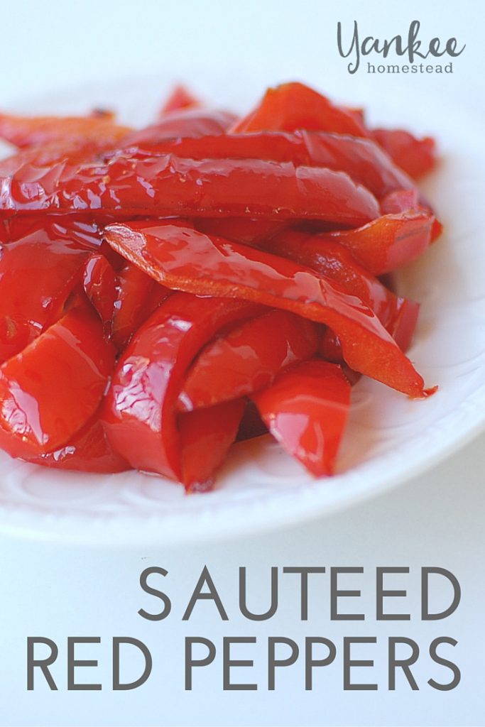 Sauteed Red Peppers: Have you discovered the magic of sauteeing with coconut oil?  Yum!