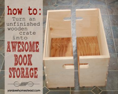 How to turn an unfinished crate into awesome book storage