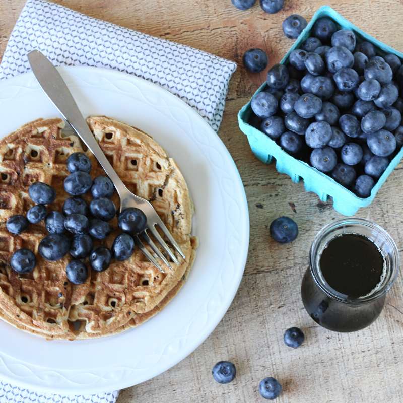 Paleo Blueberry Blender Waffles | Yankee Homestead