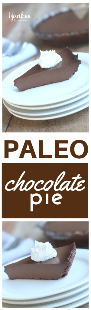 With a simple chocolate crust and a creamy chocolate filling, this Paleo Chocolate Pie is the classic chocoholic dessert. | Yankee Homestead