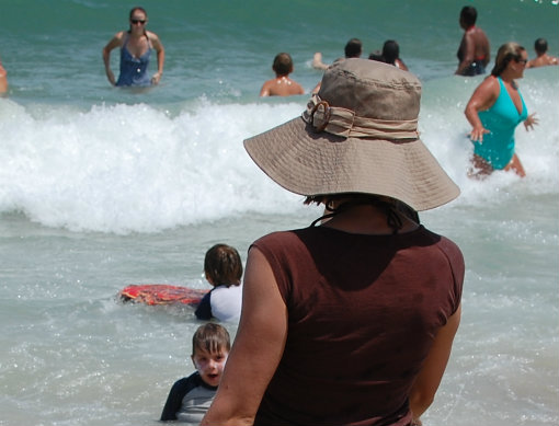 large floppy beach hat