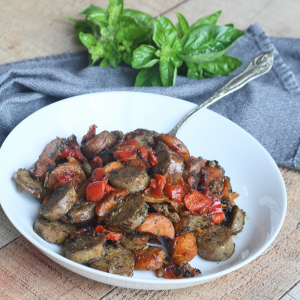 Sausage & Sweet Potato Soup with Spinach