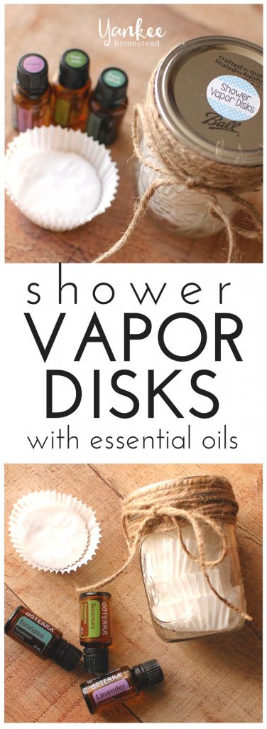 Homemade Shower Vapor Disks with Essential Oils provide soothing respiratory relief in an easy-to-use delivery method. Easy to make, with only 2 ingredients plus essential oils. | Yankee Homestead