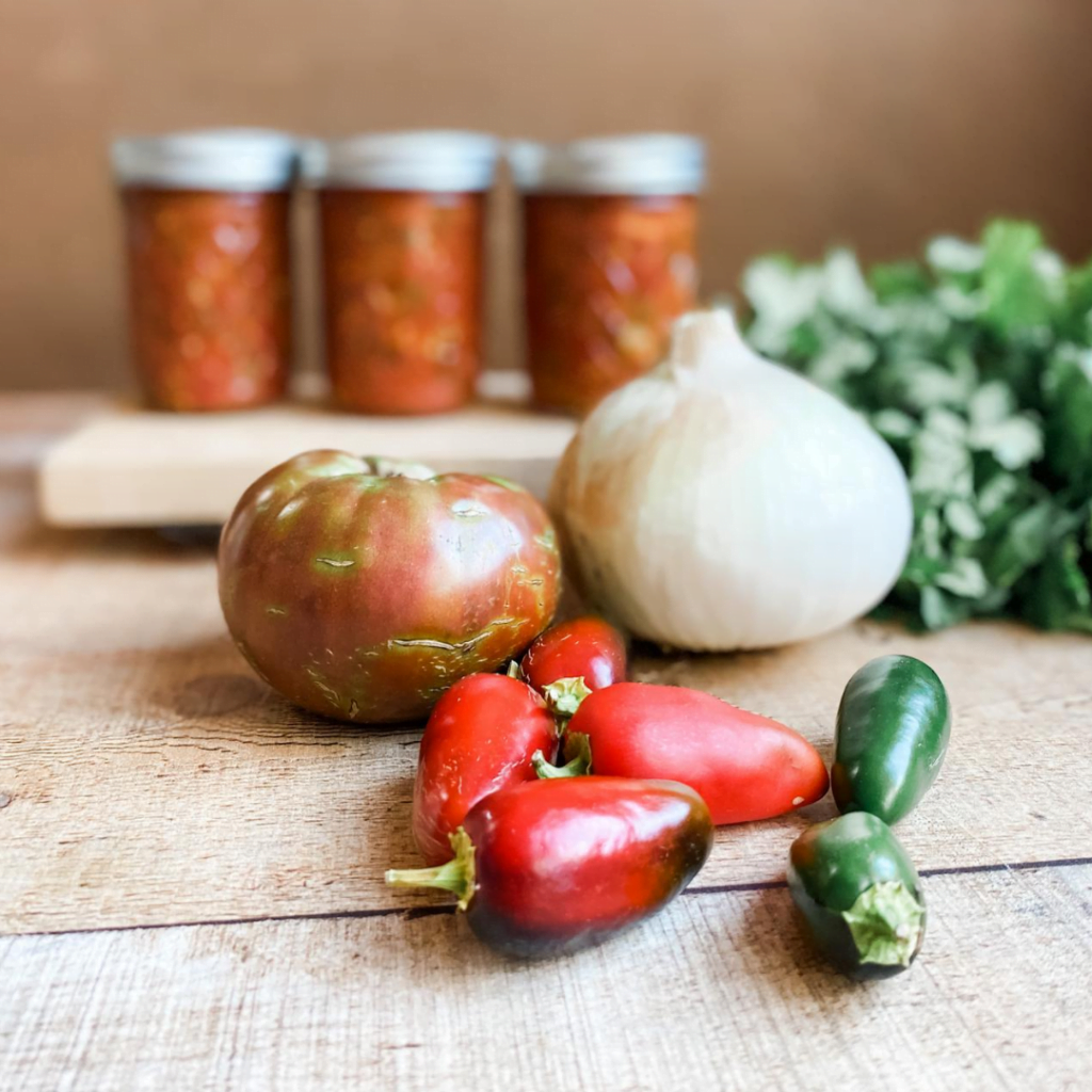 Home Canned Salsa with Lime Juice