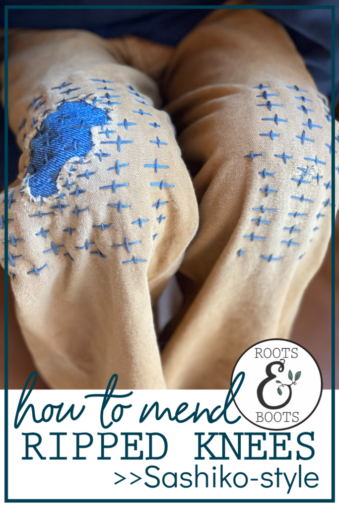 Sashiko Fabric Mending | Roots & Boots