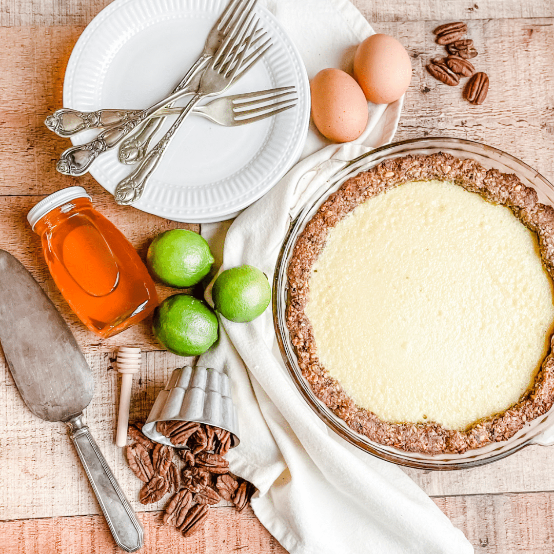 Pecan Crusted Paleo Key Lime Pie | Roots & Boots