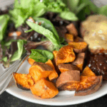 Coconut Oil Roasted Sweet Potatoes | Roots & Boots
