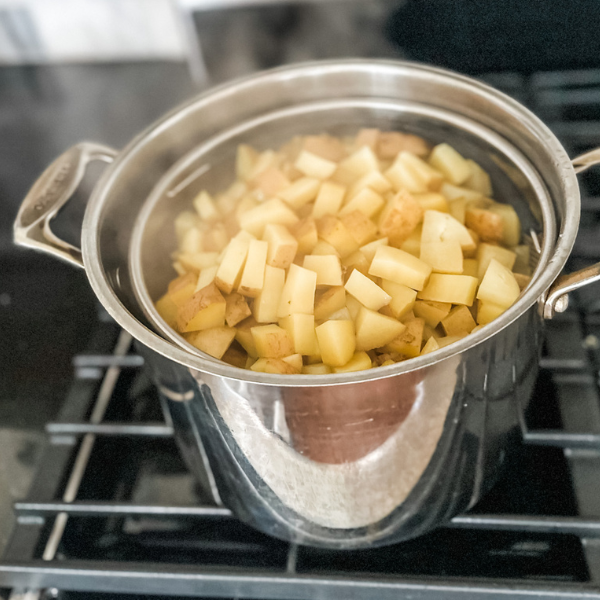 Cooking potatoes for potato salad | Roots & Boots