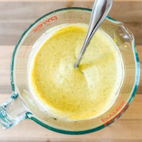Creamy sauce for potato salad | Roots & Boots