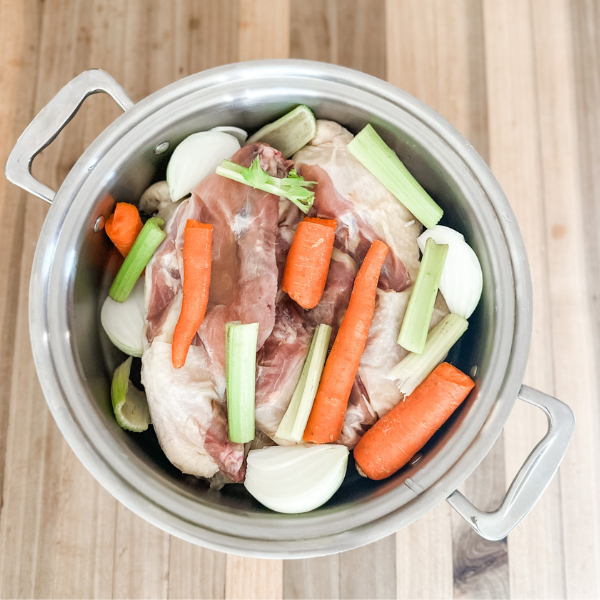 Chicken Back Bone Broth Ingredients | Roots & Boots