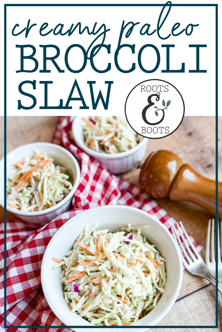 Creamy Paleo Broccoli Slaw | Roots & Boots
