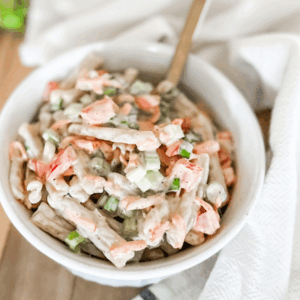 Creamy Gluten Free Pasta Salad with Veggies | Roots & Boots