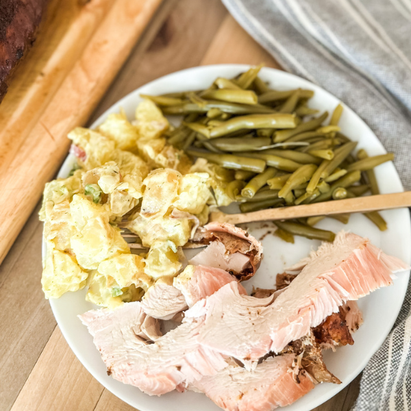Smoked Turkey with Classic Potato Salad and Home Canned Green Beans | Roots & Boots