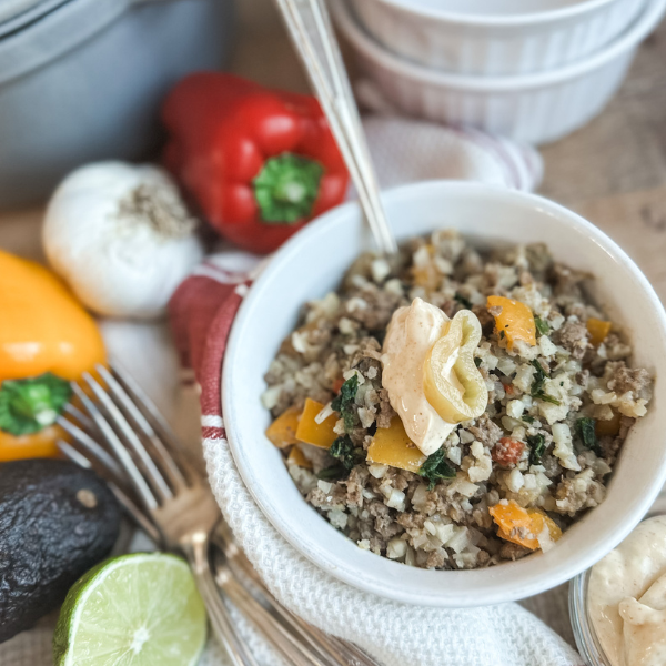 Chipotle Beef with Cauliflower Rice | Roots & Boots