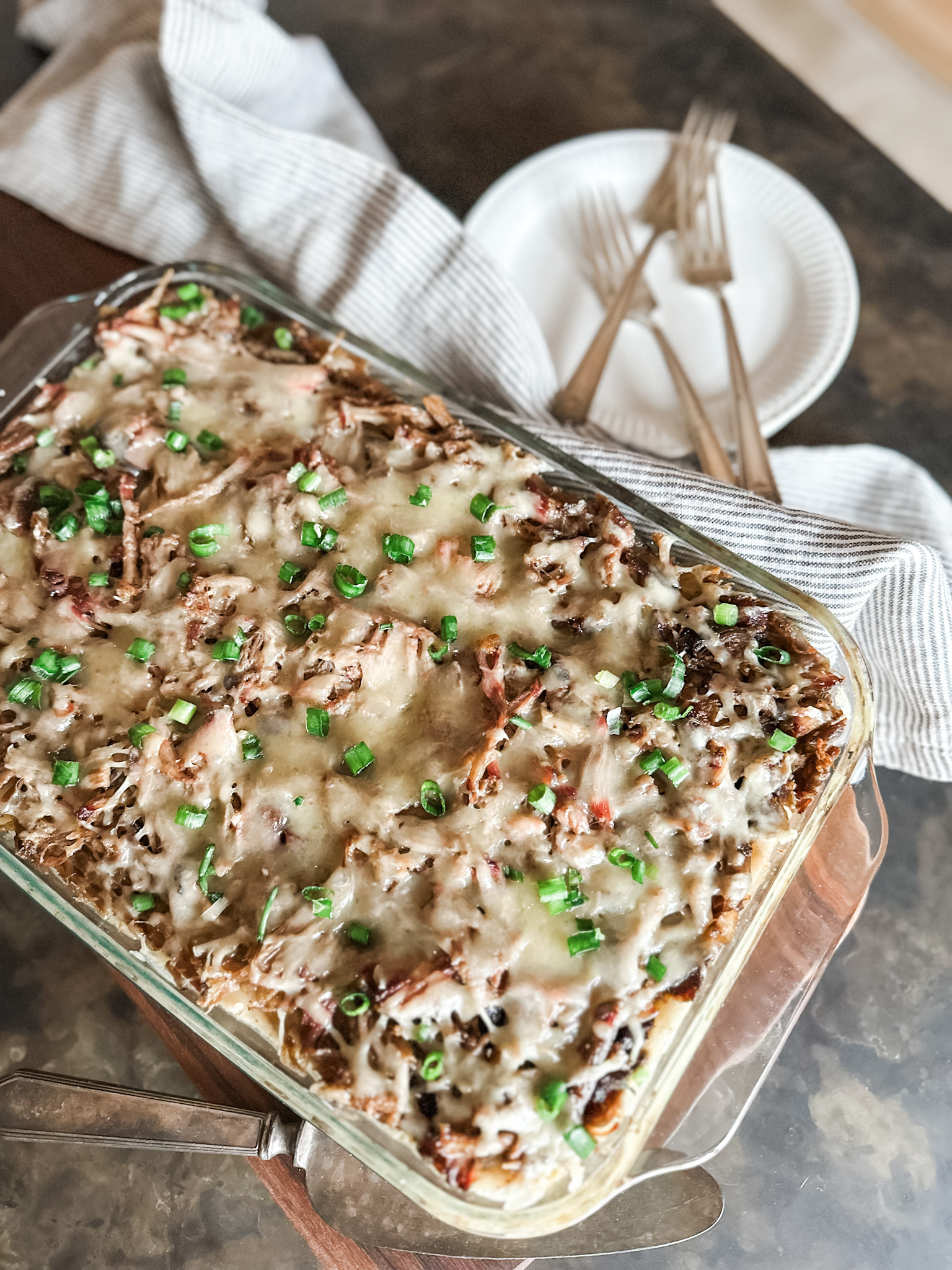 Loaded Pork Potato Casserole | Roots & Boots