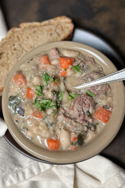 Sausage White Bean Soup | Roots & Boots