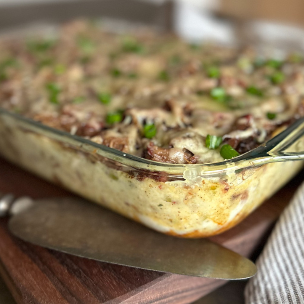 Loaded Pork Potato Casserole | Roots & Boots