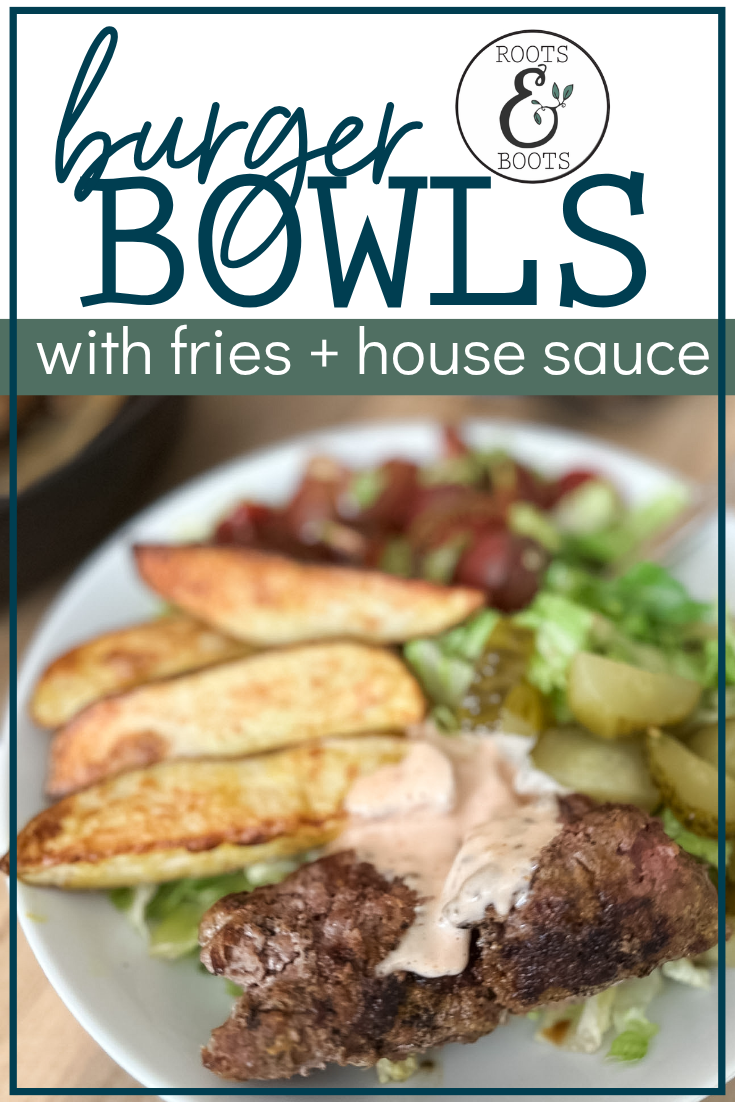 Burger Bowls with Fries and House Sauce | Roots & Boots