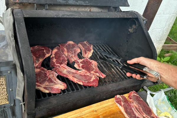 Grass-Fed Steaks on a Wood Pellet Smoker | Roots & Boots