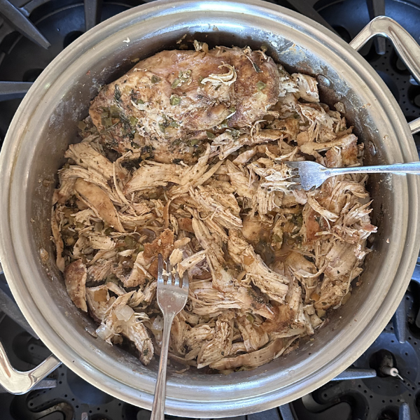 Slow Cooker Salsa Shredded Chicken | Roots & Boots