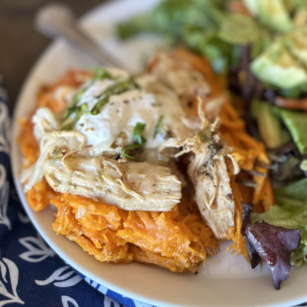 Slow Cooker Salsa Shredded Chicken | Roots & Boots