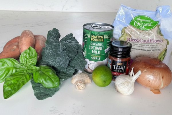 Ingredients for Beef Curry Bowls with Sweet Potato Noodles | Roots & Boots