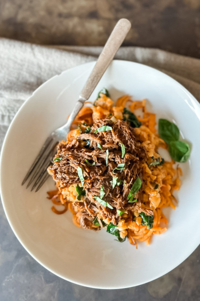 Beef Curry Bowls with Sweet Potato Noodles | Roots & Boots