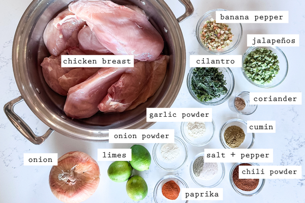 Slow Cooker Salsa Shredded Chicken Ingredients | Roots & Boots