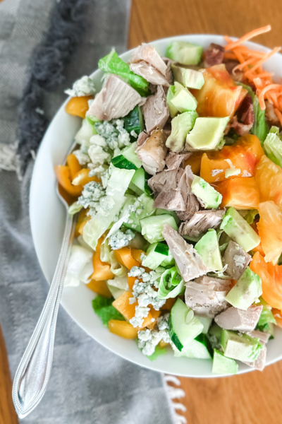 Homemade Turkey Cobb Salad With Killer Balsamic Dressing | Roots & Boots
