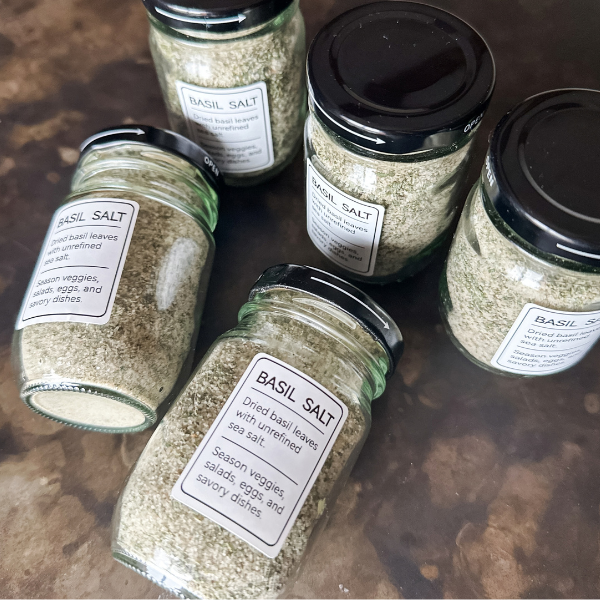 Homemade Basil Salt | Roots & Boots