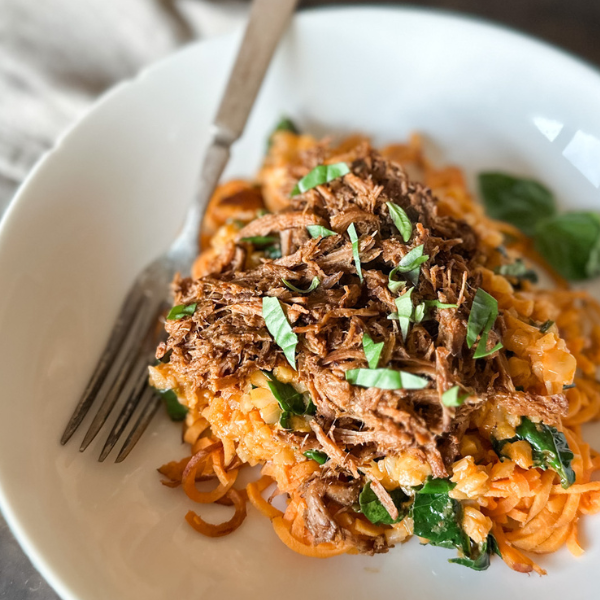Beef Curry Bowls with Sweet Potato Noodles | Roots & Boots