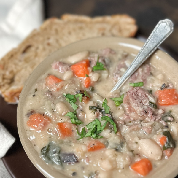 Sausage White Bean Soup | Roots & Boots